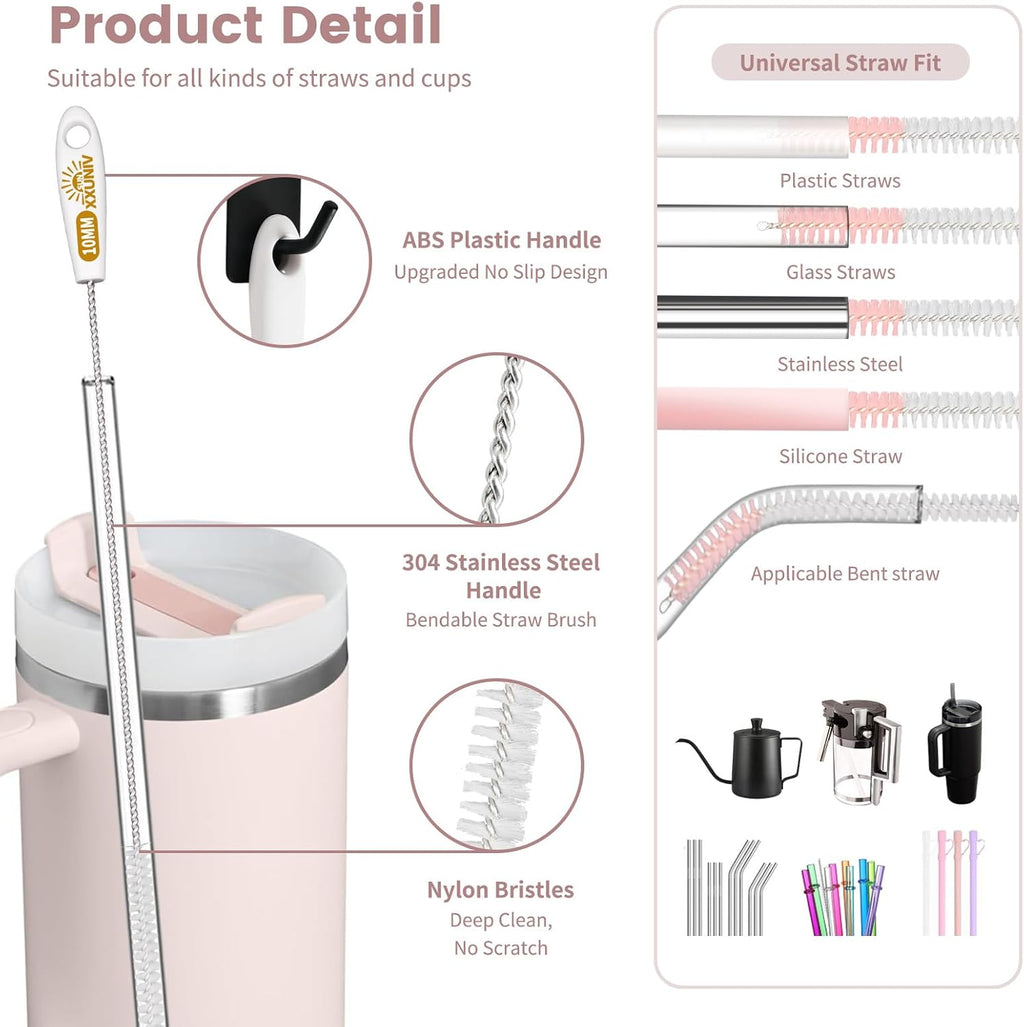 15 Inch Extra Long Straw Cleaner Brush Set, 5PCS for Stanley 40 oz Tumblers