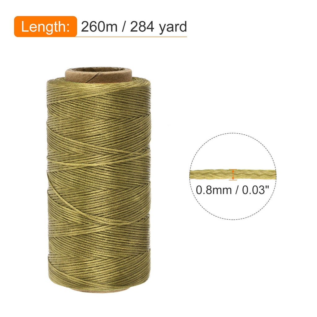 Waxed Thread Wax String 284 Yard 0.8mm 150D Flat Deep Khaki