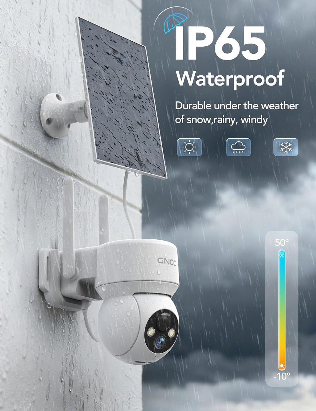 Solar Security Cameras Wireless Outdoor 2.4G WiFi, 360° View, Solar/Battery Powered, AI Human Detection, Color Night