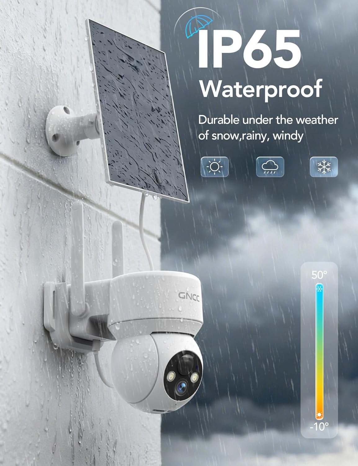 Solar Security Cameras Wireless Outdoor 2.4G WiFi, 360° View, Solar/Battery Powered, AI Human Detection, Color Night