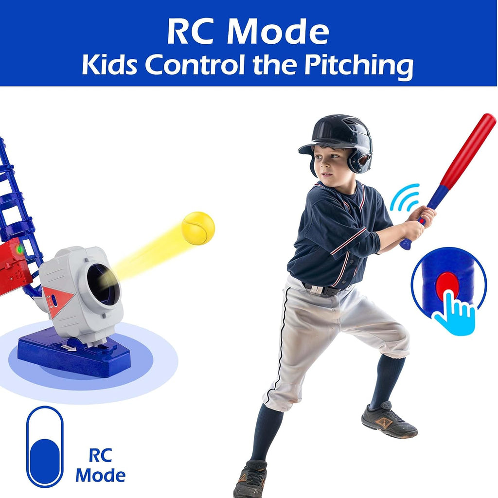 Kids Pitching Machine Toys, 2 in 1 RC Baseball Tennis Pitcher