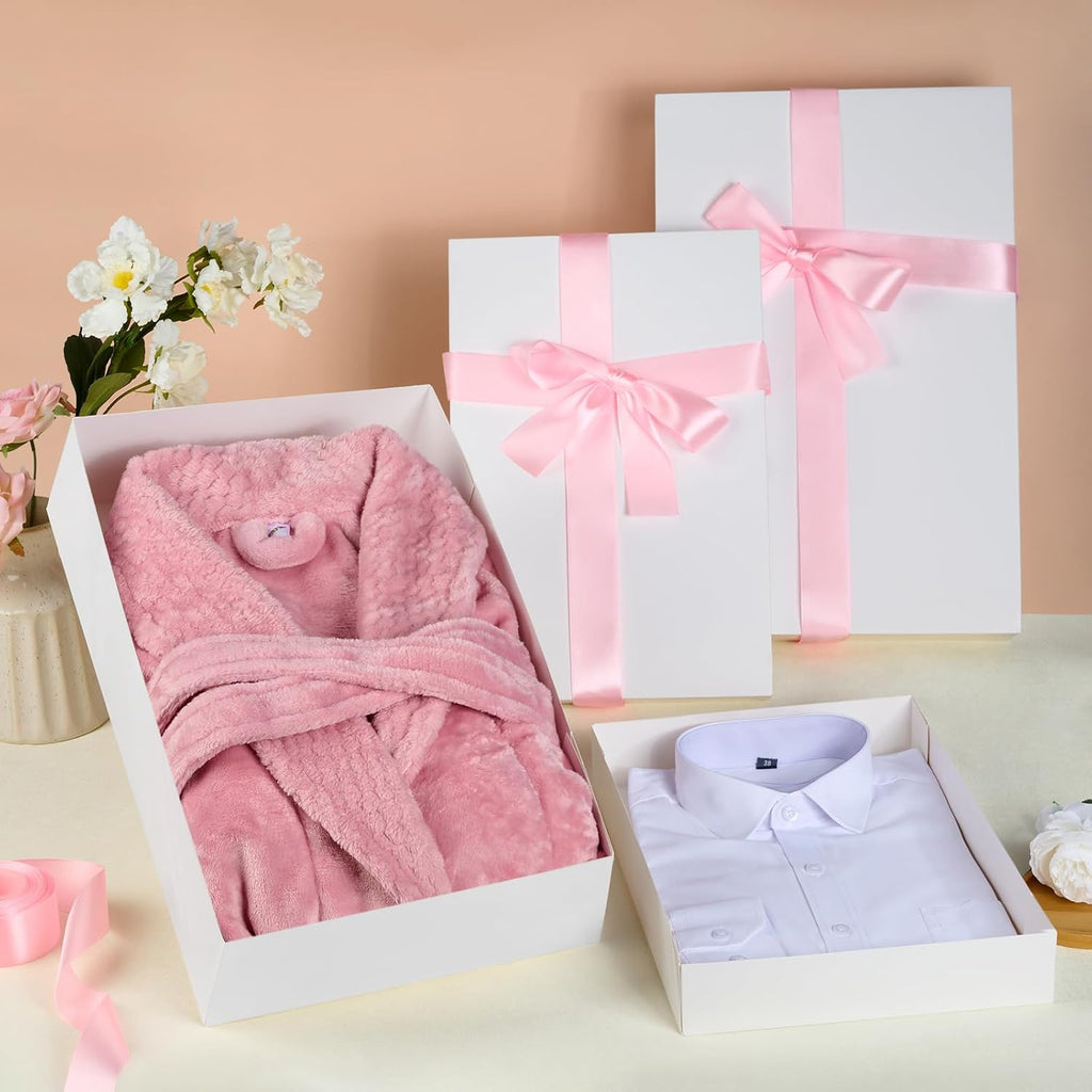 10 Gift Boxes with Lids, 5 Medium 14.3"x9.5"x2", 5 Large 17"x11"x4"