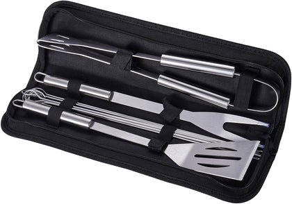 12-Pc Stainless Steel Grill Tool Set - Heavy Duty BBQ Utensils (Fork, Tongs, Skewers) for Gas Grills & Patio