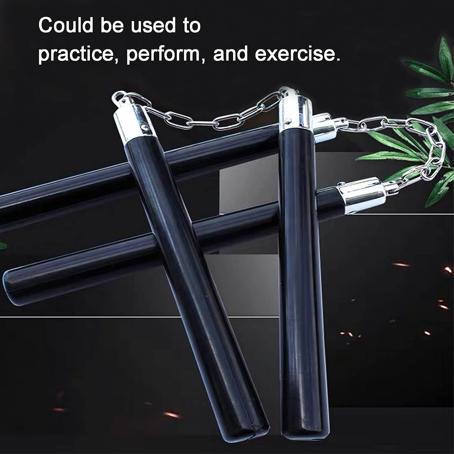 Nunchucks Safe Solid Rubber Training Nunchucks Nunchakus with Steel Chain and Bearing Ball System only for beginners