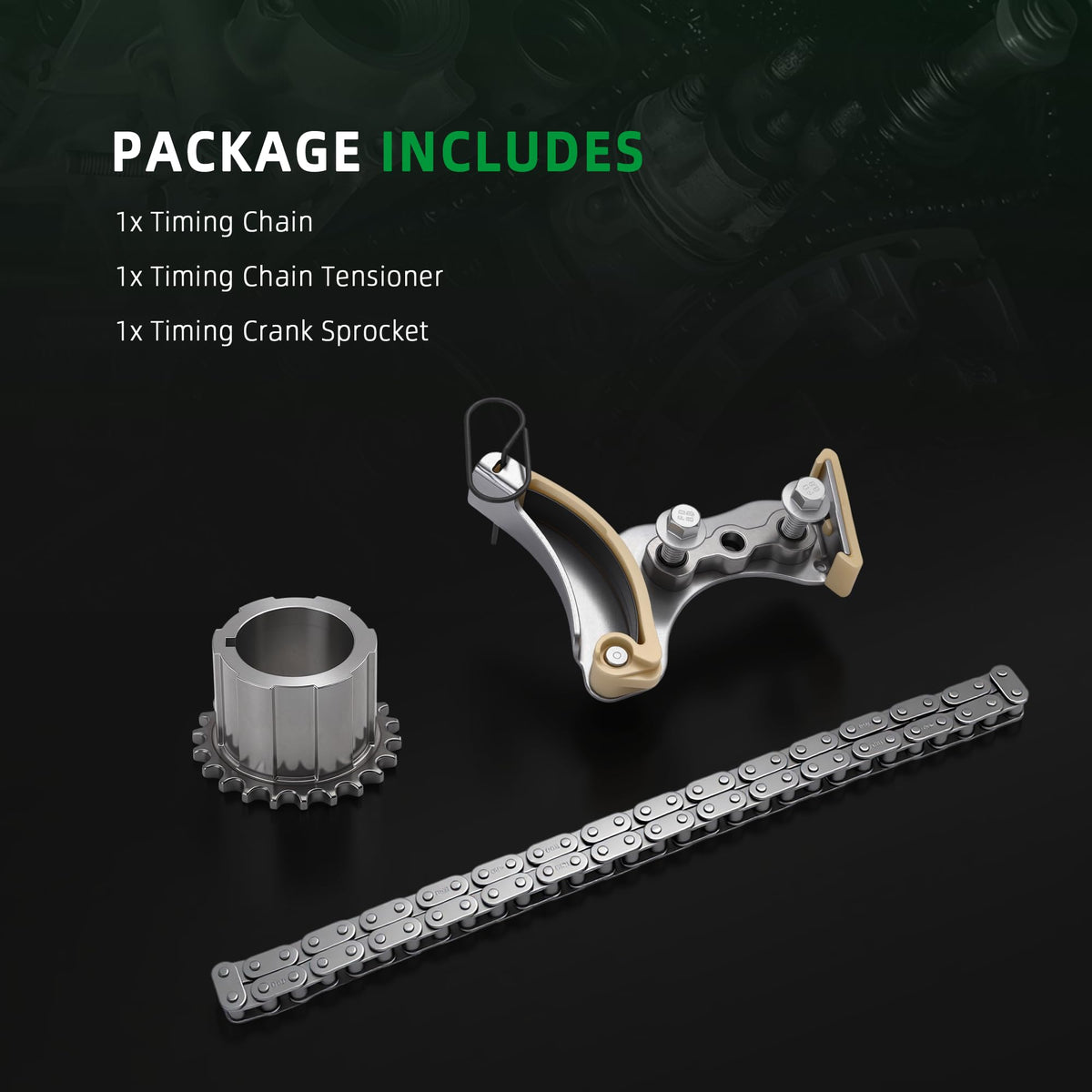 Riyhch 3pcs Engine Timing Chain Kit with Sprocket & Tensioner, 2014-2022