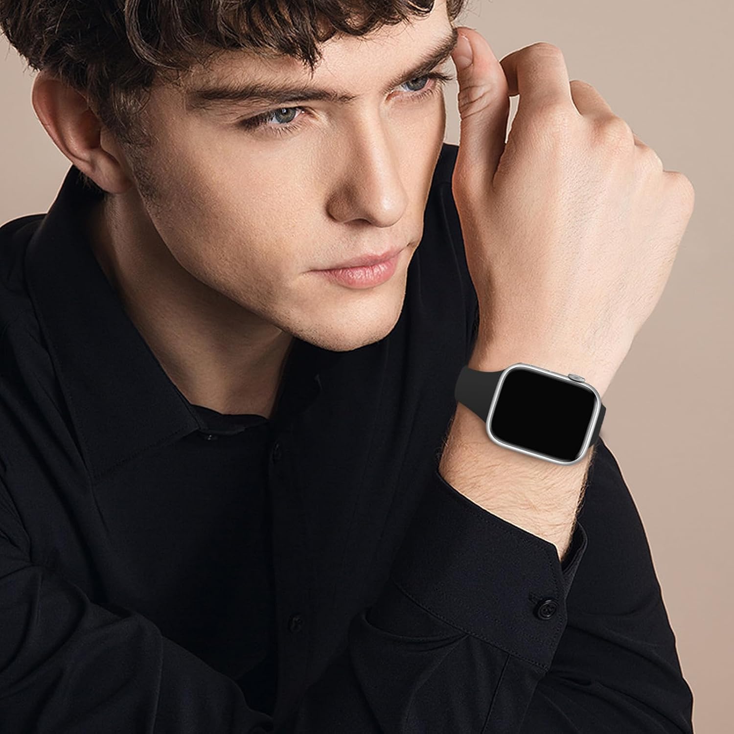 Slim Band Compatible with Apple Watch Bands 38mm 40mm 41mm 42mm 44mm 45mm 46mm 49mm for Women Men,Soft Thin Narrow