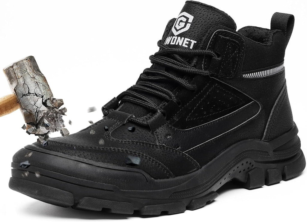 Steel Toe Boots for Men Women – Indestructibl Lightweight Work Boots Steel Toe Safety Shoes Slip Resistant High Top