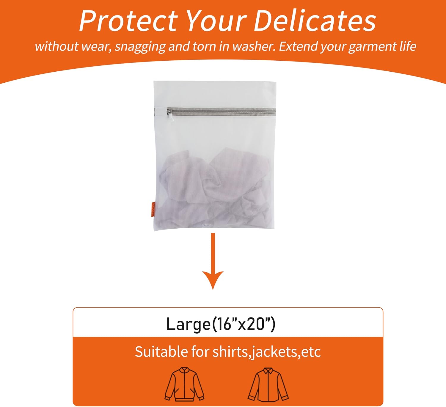 Mesh Laundry Bags 3 Pack (Large, 16 x 20") | Durable Zipper