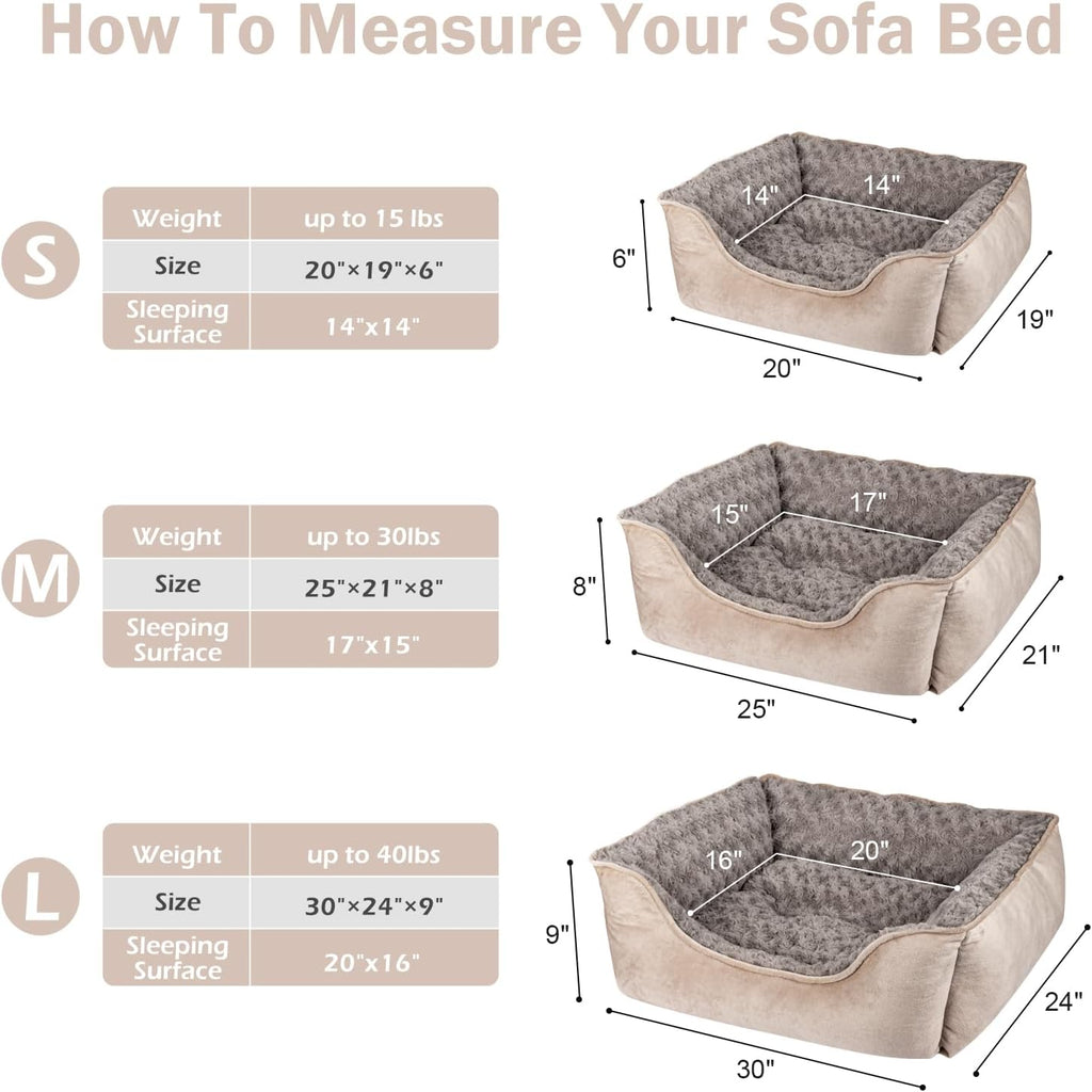 Rectangle Dog Bed for Large Medium Small Dogs - Washable Orthopedic Sofa Bed, Soft Breathable Puppy & Pet Cuddler