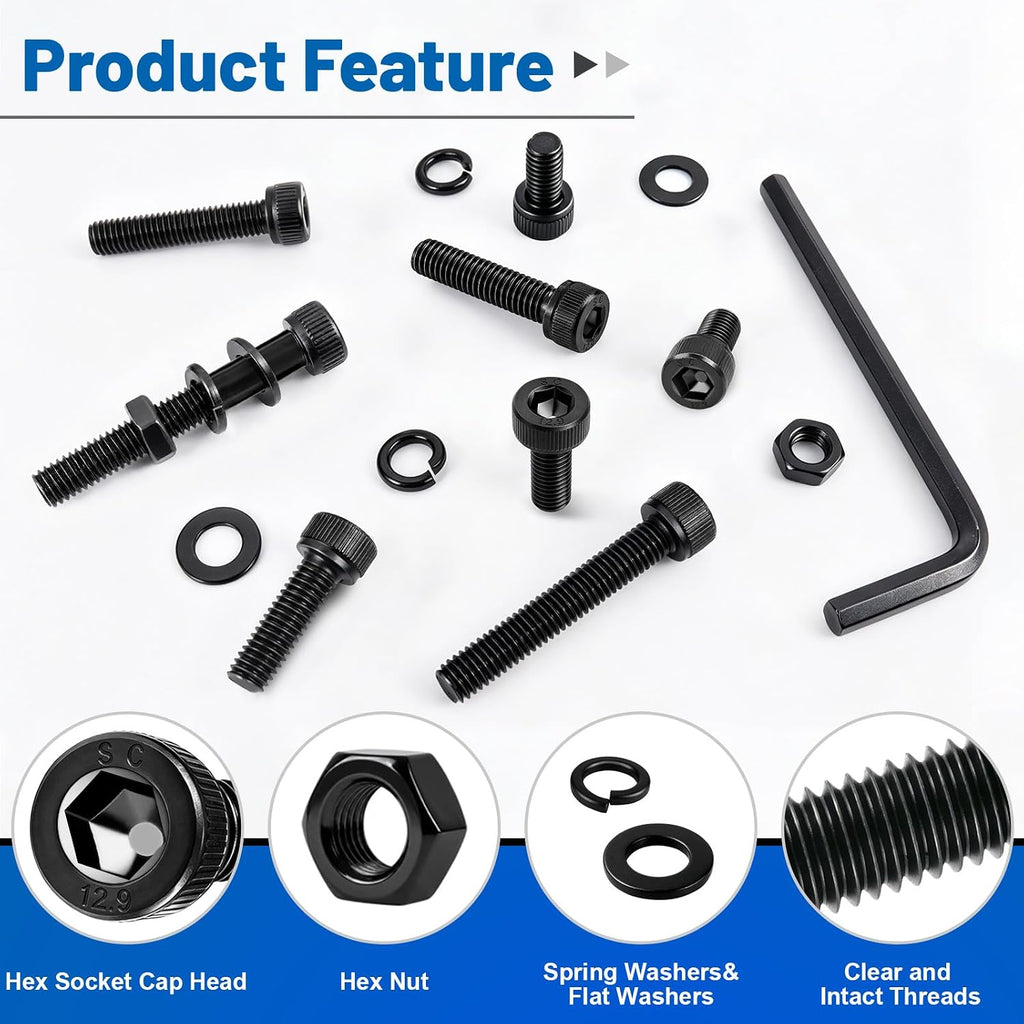 680PCS M4 Socket Head Bolts Assortment Kit, M4x6/8/12/16/20/30mm Screw