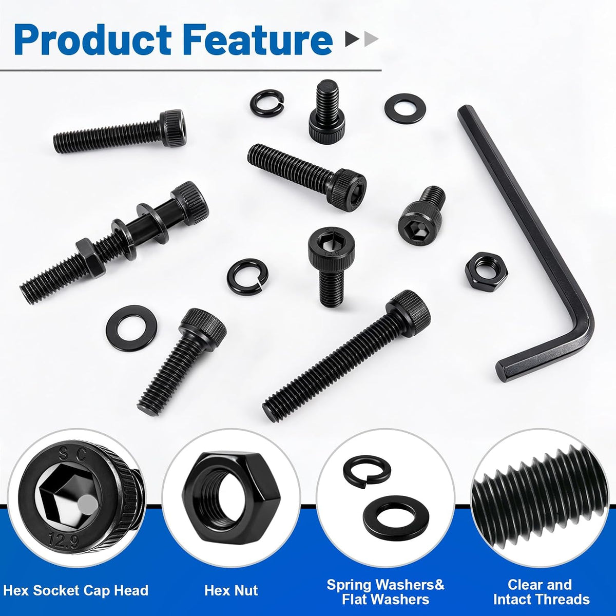680PCS M4 Socket Head Bolts Assortment Kit, M4x6/8/12/16/20/30mm Screw