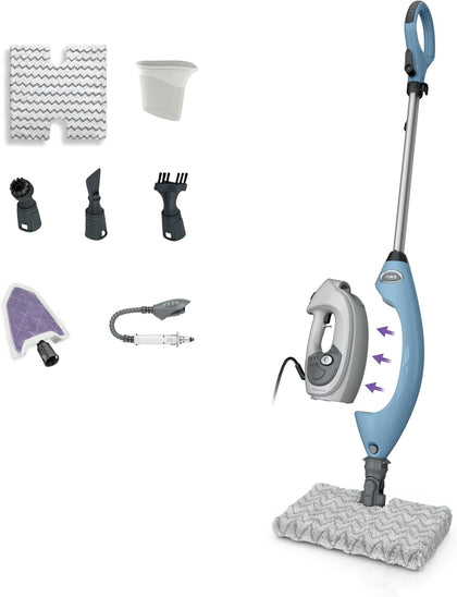 Lift-Away Steam Mop with Detachable Handheld Steam, Blue, S3972BRN | 3 Steam Modes, 1 Double-Sided Washable Dirt Grip