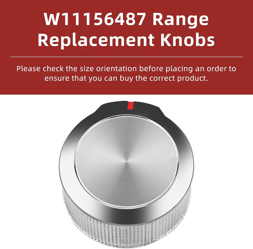 AMI PARTS W11156487 Cooktop Range/Oven Knobs Fit for Kitchen-aid Whirl-Pool