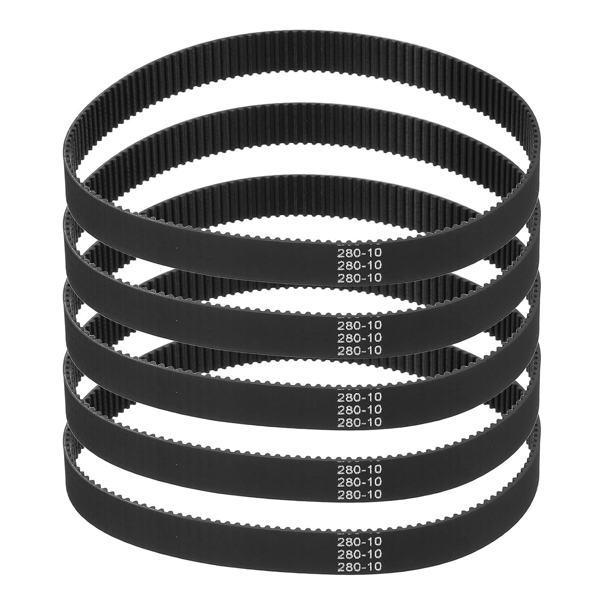 MECCANIXITY 280mm GT-2 Timing Belt 10mm Width 2mm Pitch Black 5pcs
