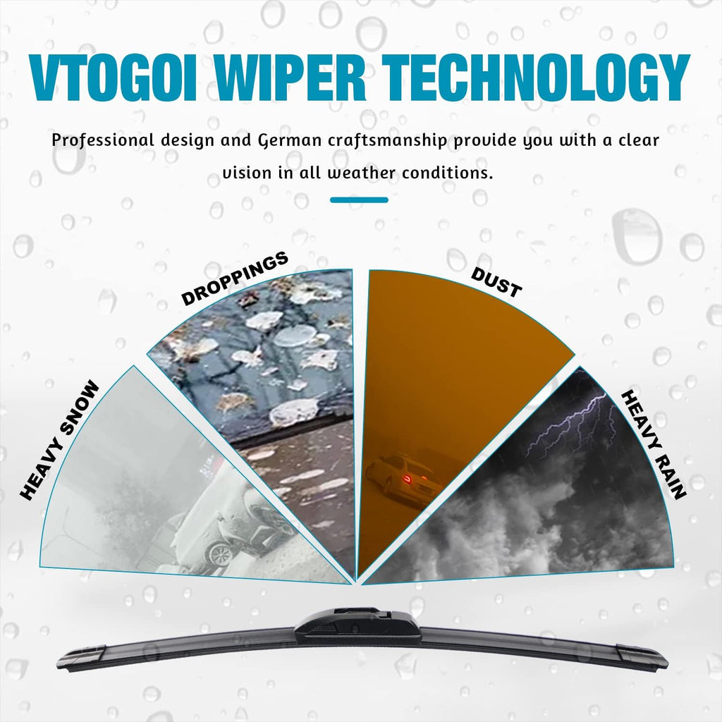 OEM Quality 18''+18'' Windshield Wiper Blades,Premium All-Seasons J-Hook Replacement Wiper Blades (2 Pack)