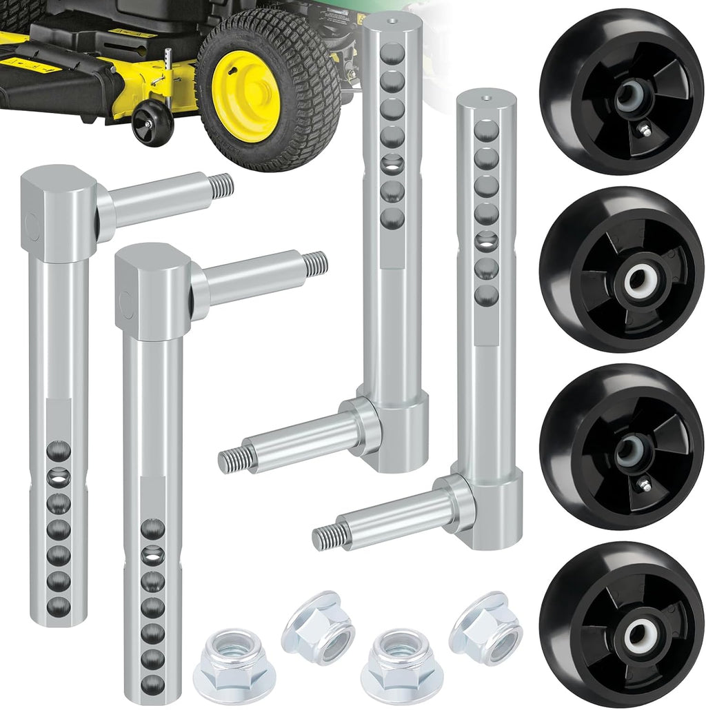 CheeMuii 4 Pack AM125172 Mower Deck Wheels & AM131288 AM131289 Deck Arm Kit