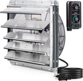 iLIVING 18" Wall Mounted Shutter Exhaust Fan, Automatic Shutter, with Thermostat and Variable Speed controller, 0.85A, 1736 CFM, 2600 SQF Coverage Area Silver (ILG8SF18V-ST)