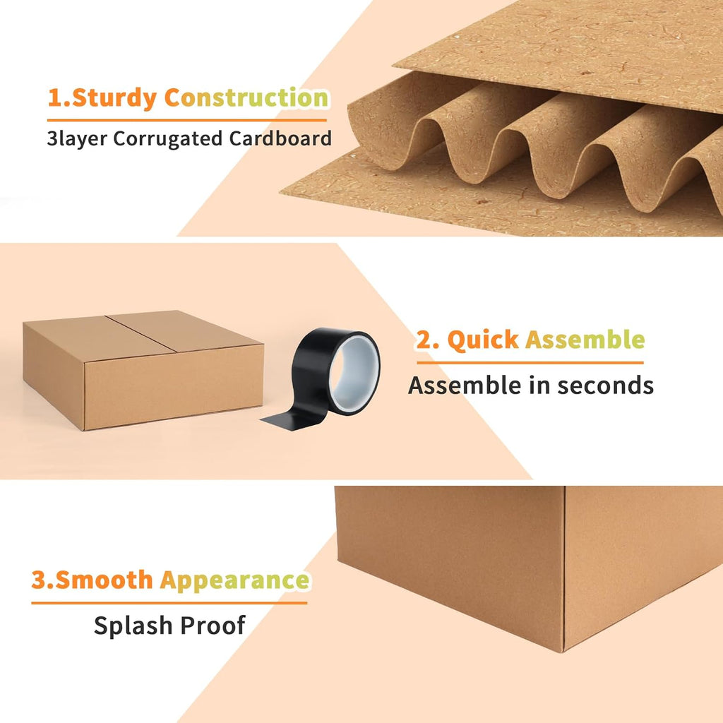 Brown 12x12x4 Shipping Boxes Set of 15, Corrugated Cardboard Box for Mailing, Packaging Small Business, Kraft Mailer