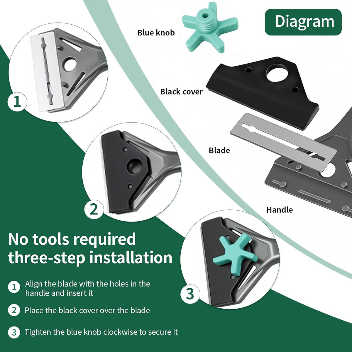Aquarium Algae Scraper with Dual Head Design for Small Tanks