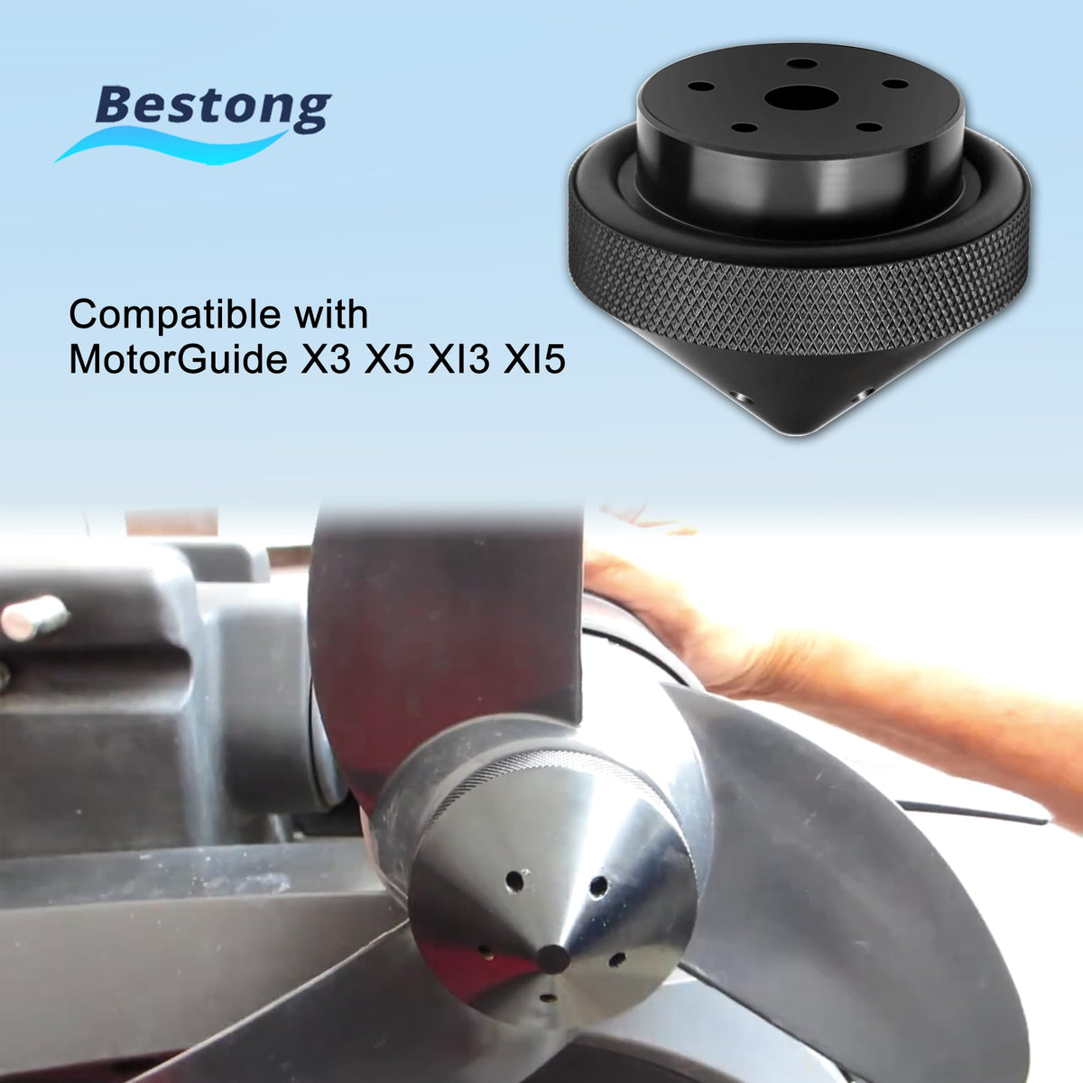 Trolling Motor Prop Nut for MotorGuide GFEL-MG-BK-DP, Black