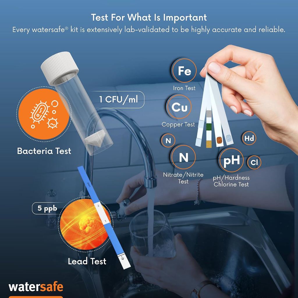 The Original Water Testing Kit for Drinking Water, Well and Tap Water, Sensitive Lead in Water Test, Bacteria