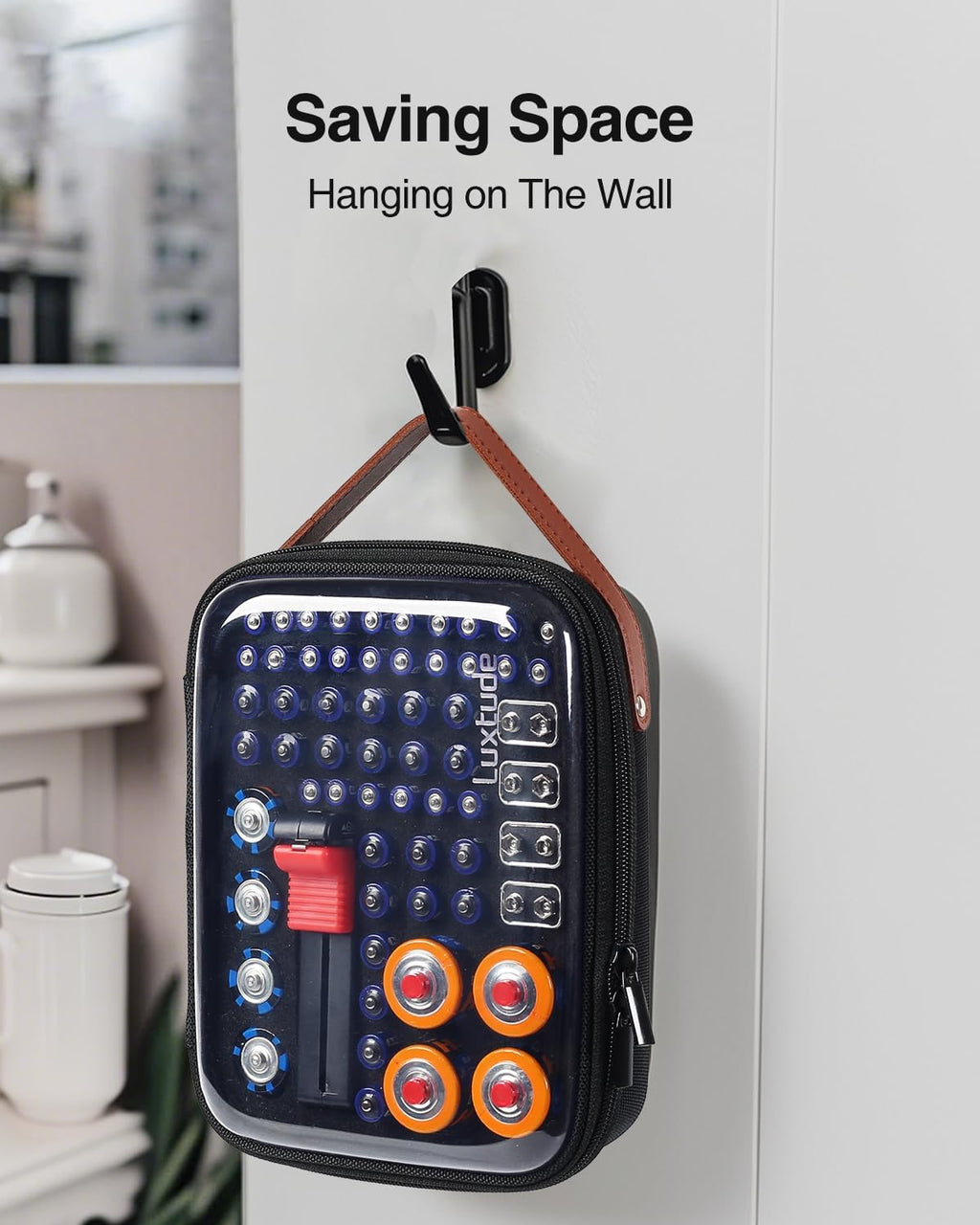Battery Organizer Storage Case with Tester, Clear Battery Storage Organizer | Hard Batteries Holder, Portable