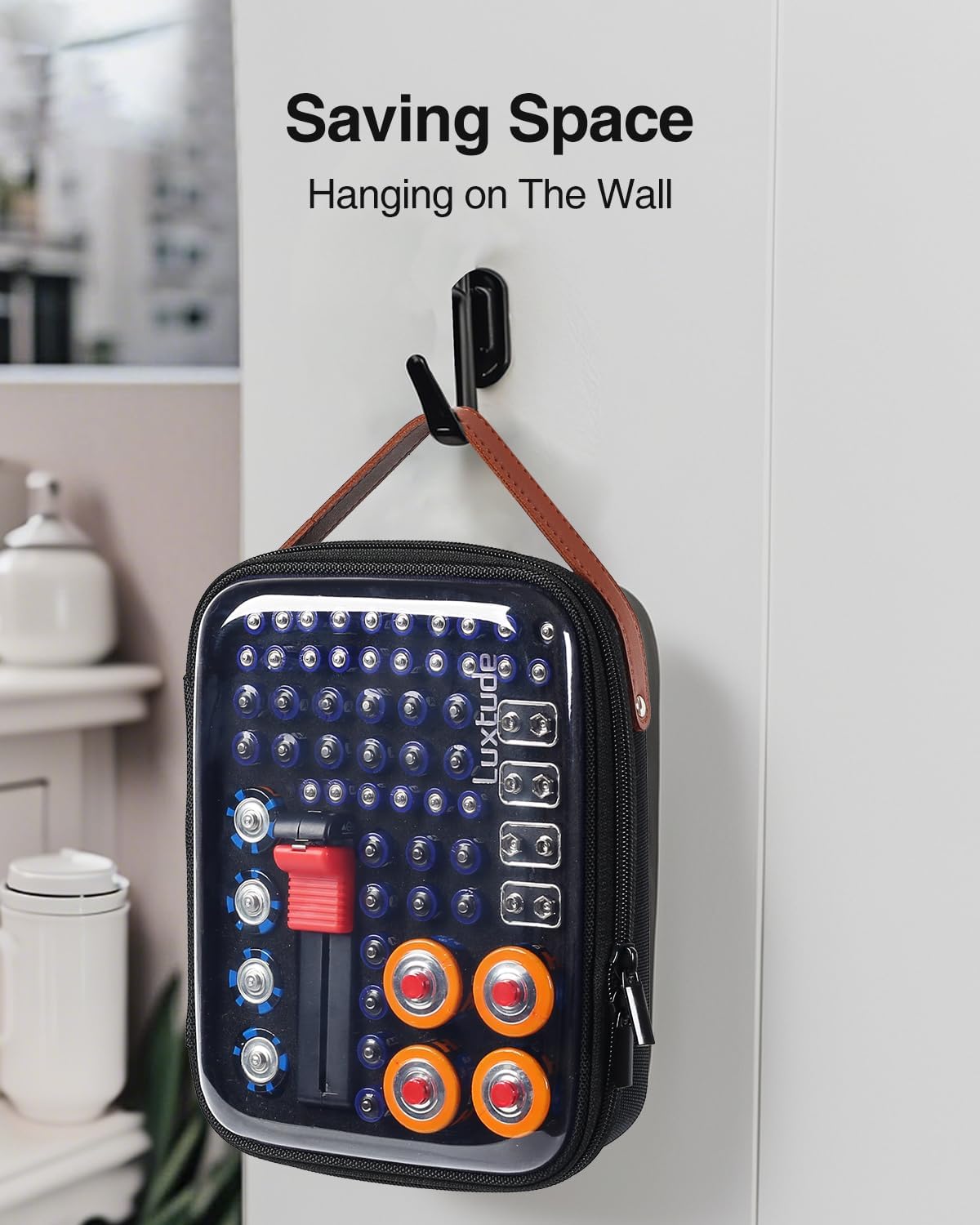 Battery Organizer Storage Case with Tester, Clear Battery Storage Organizer | Hard Batteries Holder, Portable