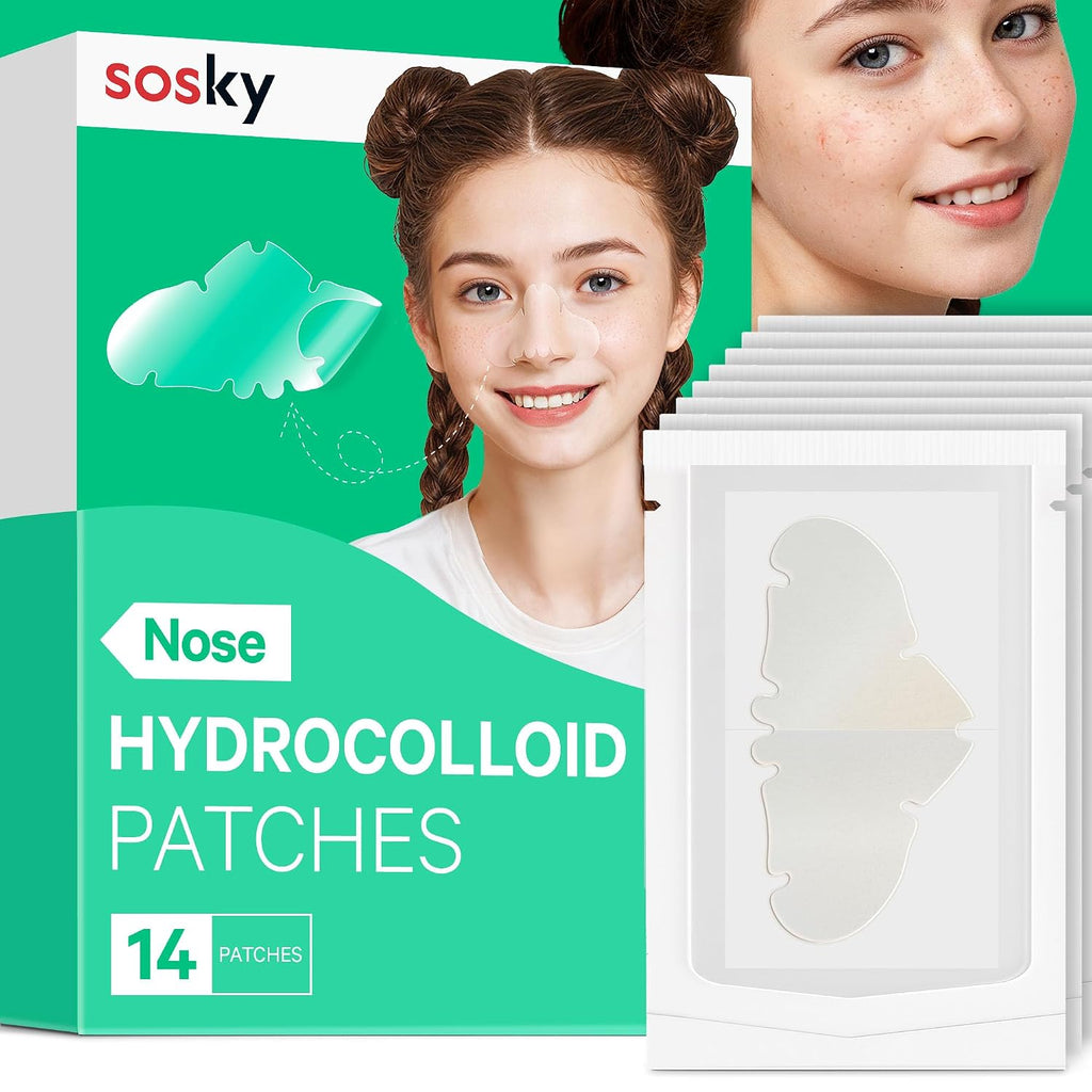 Hydrocolloid Pimple & Pore Patches for Nose, Absorb Oil Overnight, Target Pimples, Zits and Pores, FSA Eligible Acne