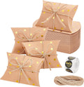 300Pcs Small Gift Pillow Boxes, 3.6x2.5x1Inch Pillow Gift Boxes Foldable Gift Box with Hemp Cord and Paper Stickers