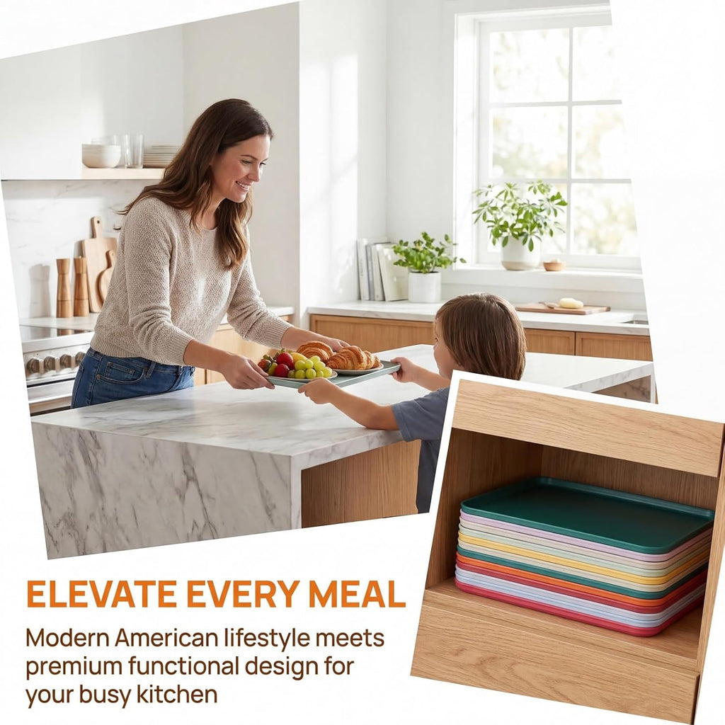 8 Pack Fast Food Serving Tray, 15 by 10-Inch