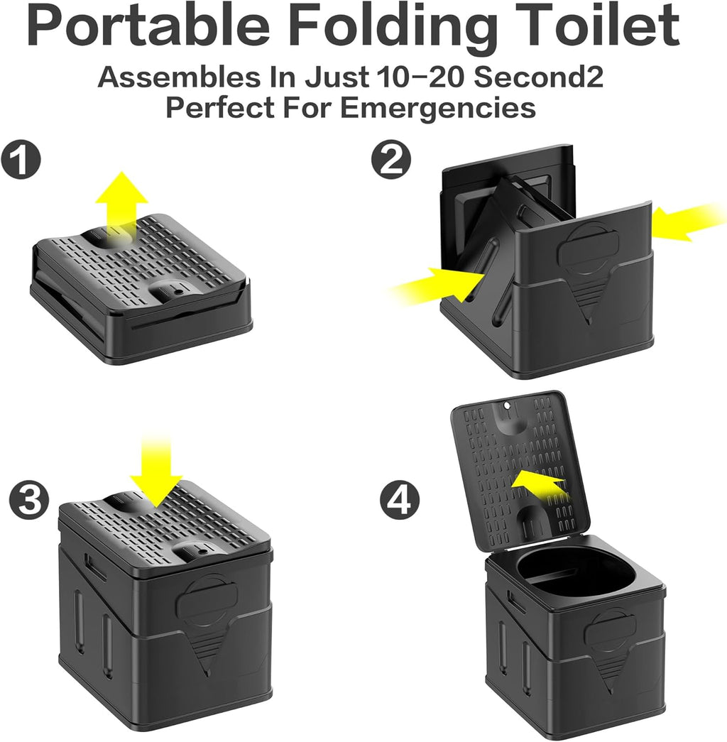 Portable Toilet,Camping Toilet Have Small Foldable Size. It is Compact Portable Toilet for Adults and Children.
