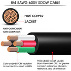 35ft 8/4 SOOW Cable Portable Power Cable,40 amp 8/4 SO Cord SOOW Wire