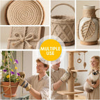 Jute Rope 8MM x 50FT Heavy Duty and Thick Twine Rope for Crafts Projects Gardening Bundling Cat Scratcher Scratching