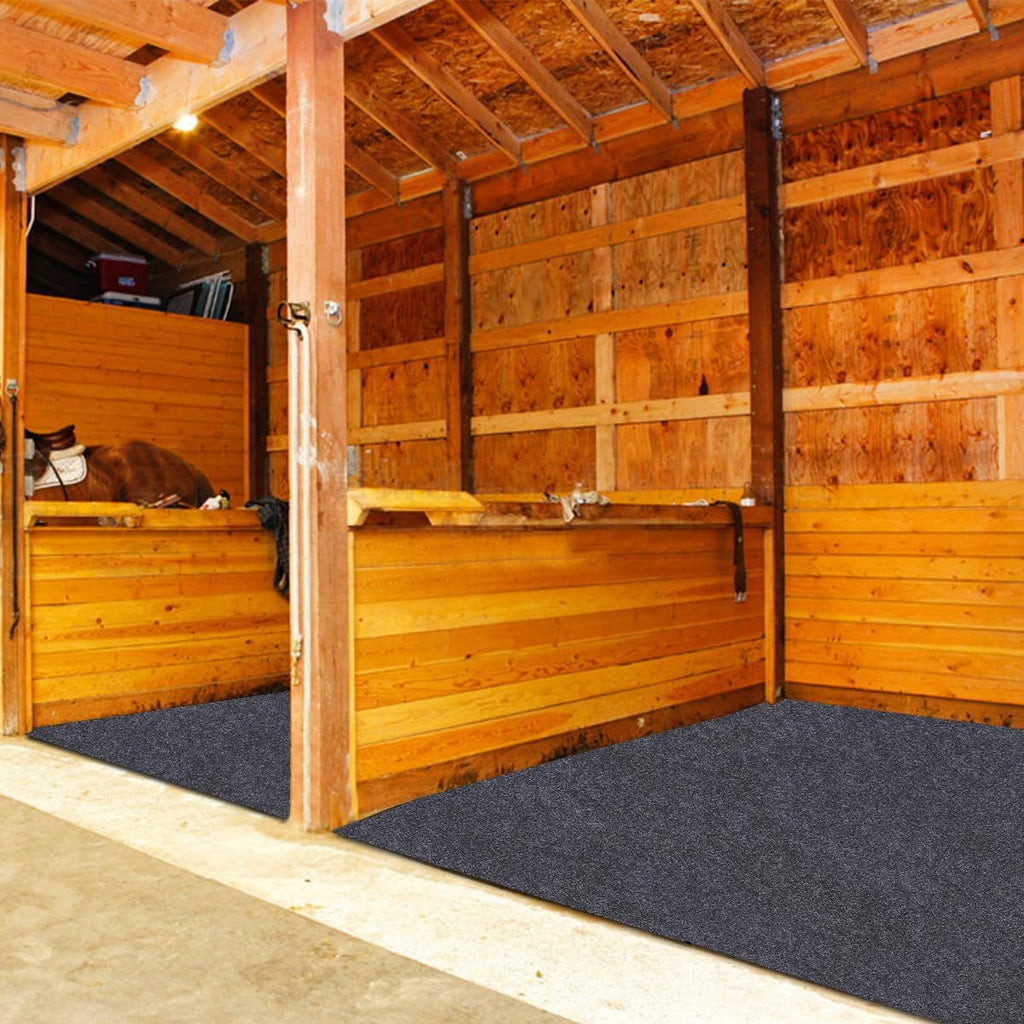 Under Horse/Stable Mats，8 x 10 FT Horse shed floor mat——Backing prevents liquid penetration,Duty Stall Mats for Floor