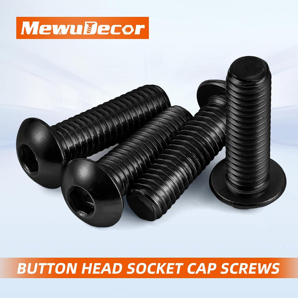 M5 x 8mm Button Head Hex Socket Cap Screws, 100 PCS