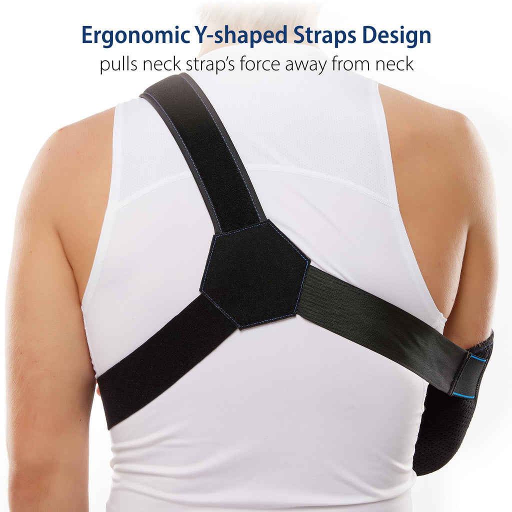 Duluxe Shoulder Immobilizer Arm Sling – Medical Sling with Adjustable Shoulder and Waist Straps for Torn Rotator