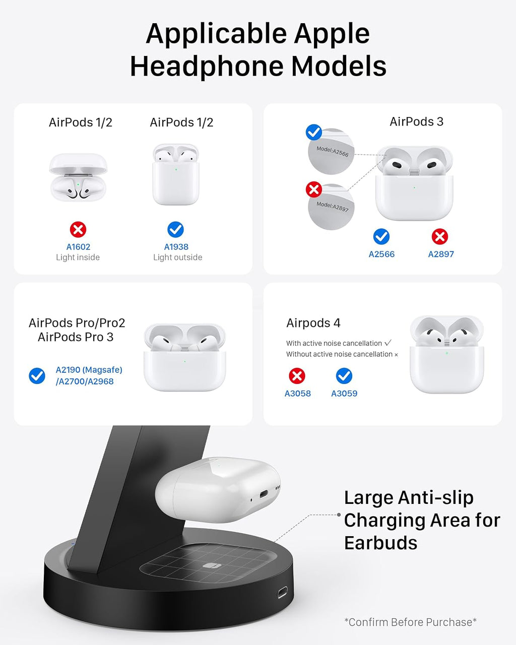 3 in 1 Charging Station for iPhone, Wireless Charger for iPhone 17 16e 16 15 14 13 12 11 X Pro Max & Apple Watch