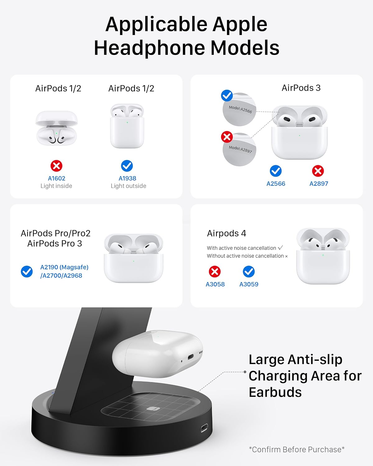 3 in 1 Charging Station for iPhone, Wireless Charger for iPhone 17 16e 16 15 14 13 12 11 X Pro Max & Apple Watch