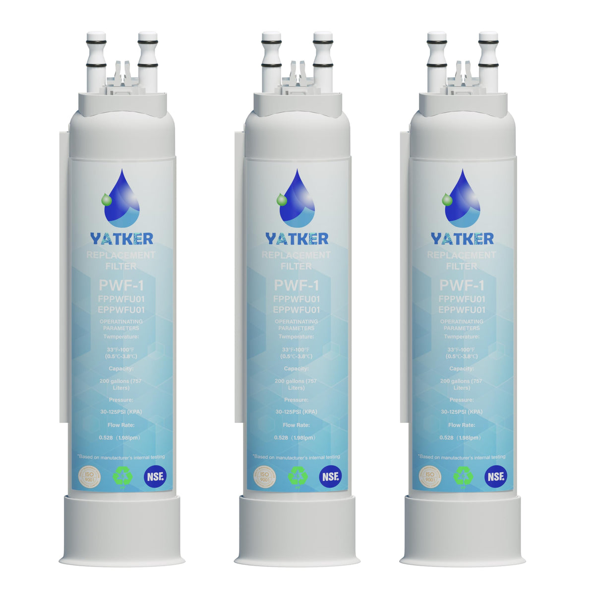 FPPWFU01 Water Filter Replacement 3 Packs