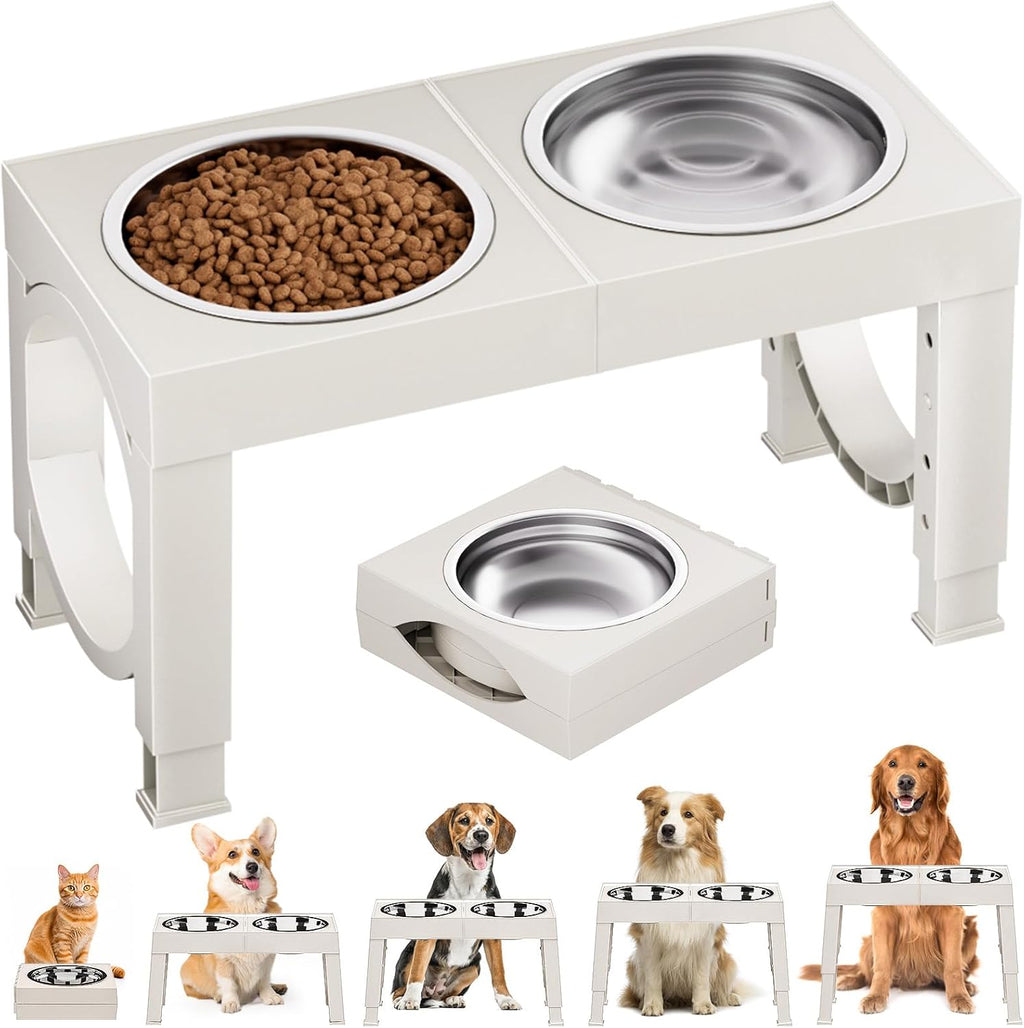 Elevated Dog Bowls Large Breed Raised Dogs Bowl Stand Large/Medium Sized Dog Stainless Steel Food Water Bowl Stands 5