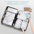 Compression Packing Cubes Travel - White Teardrop-shaped Texture