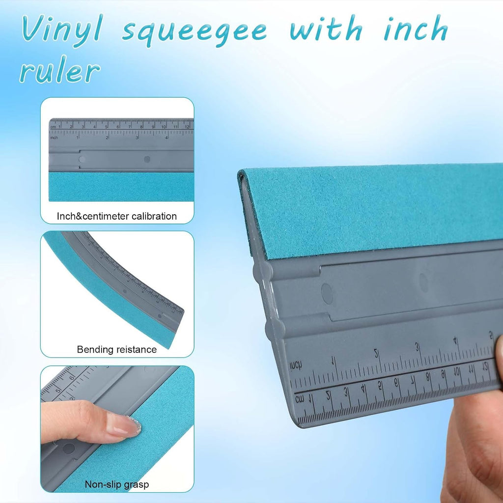 Felt Squeegee, 1Pcs 12 Inch Vinyl Squeegee Tool Wallpaper Tools Window Tint Squeegees, Universal with 30CM Scale