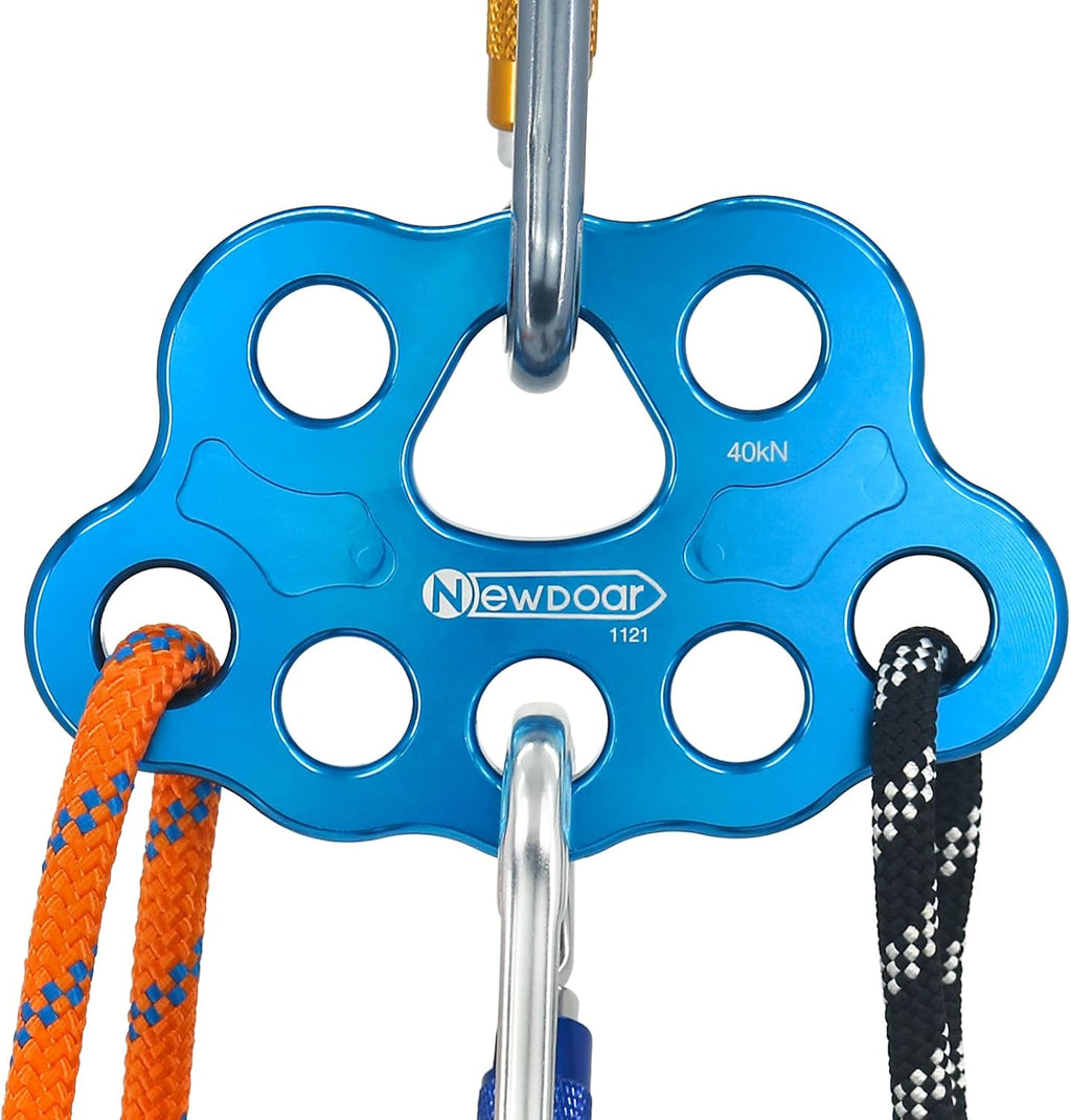 Descender Plate 45KN Paw Rigging Plate 8 Holes Rock Climbing Gear (8 holes/45KN Blue)