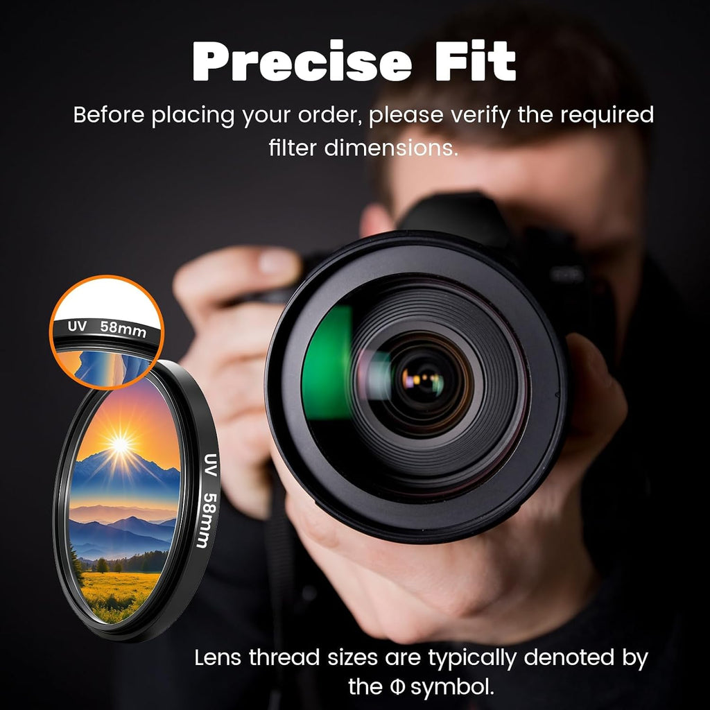 67mm Camera Lens Filter Kit with Storage Pouch, HD Optical Glass Multi-Layer Coating UV/CPL/ND8 Screw On Polarizing