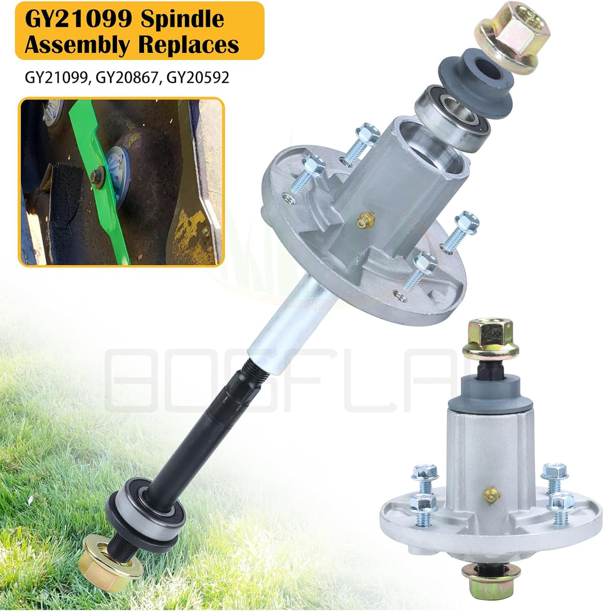3 Pack GY21099 Spindle Assembly for John Deere 54-Inch Mower Decks