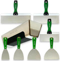 's Flexible Stainless Steel Drywall Taping Knife Set with 12" Mud Pan and Grip: Classic Style Light Weight Handles