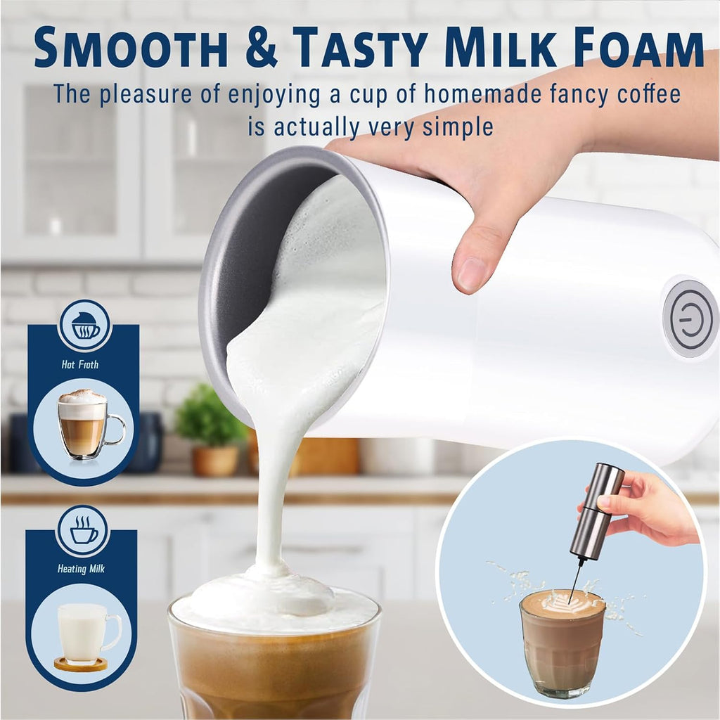 Milk Forther Simple Milk Frother and Steamer 2-in-1 Milk Steamer with Hot Milk Foam and Hot Milk for Latte