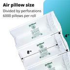 EcoWave-7.1 Air Pillows for Packaging, 8" Wide and 1725' Long CO2-Neutral Film (1 Roll) - Earth-Friendly Packing Air