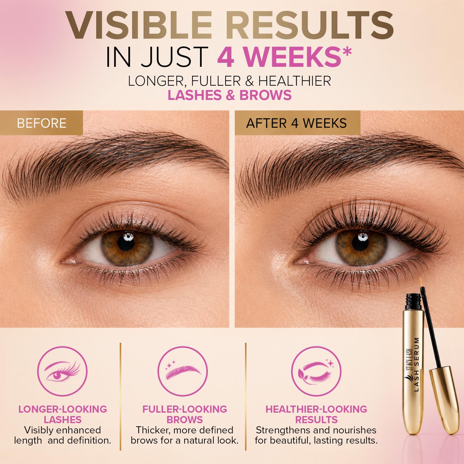 Korean Lash Serum for Eyelash Growth (0.17fl.oz / 5ml) | Thickness and Growth Serum | Eyebrow & Eyelash Enhancing