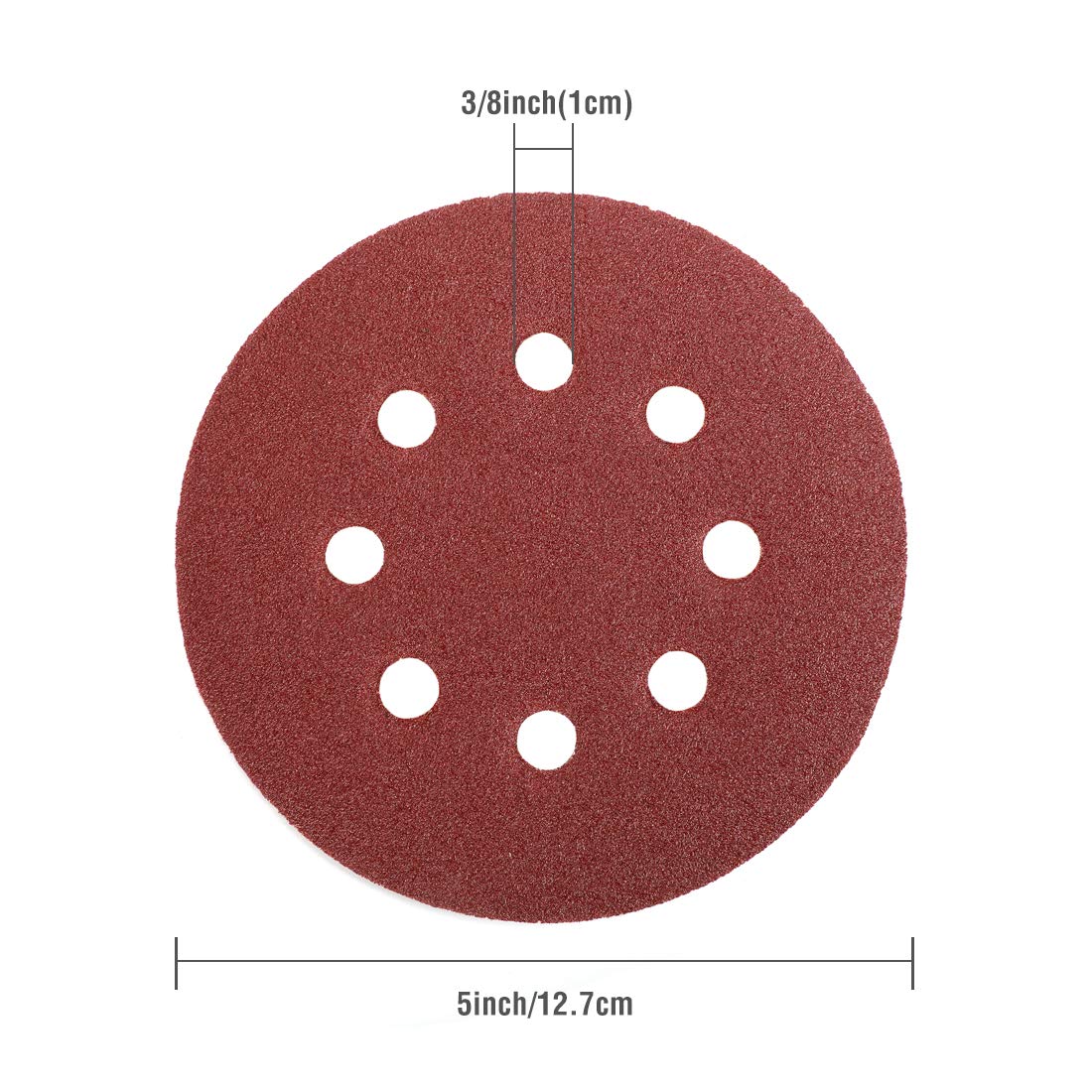 80-Piece Sanding Disc Set，5-Inch 8-Hole Hook and Loop Sanding Discs, 60, 80, 100, 120, 180, 240, 320, 400 Grits